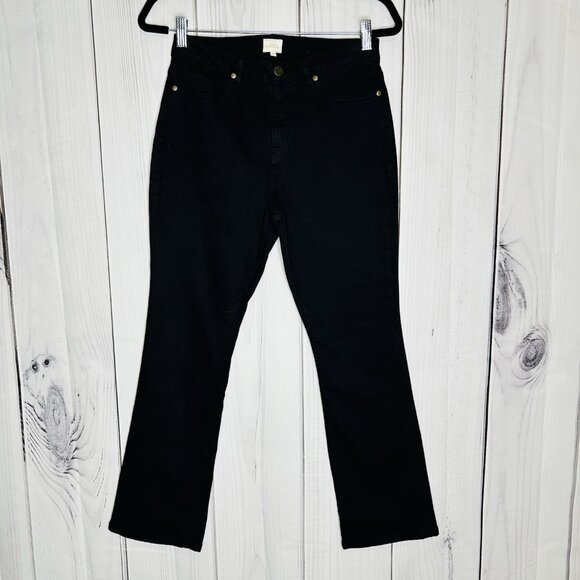 Ann Mashburn Black Cropped Flare Jeans Size 28 (28 x 27.5) Mid-Rise - Picture 1 of 7